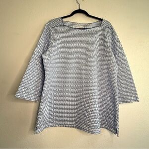 Kim Rogers Blue & White Striped Tunic Top. Long sleeves. Sz XL.